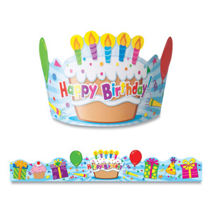 Carson-Dellosa Education Student Crown, Birthday, 23.5 x 4, Assorted Colors, 30/Pack Product Image 