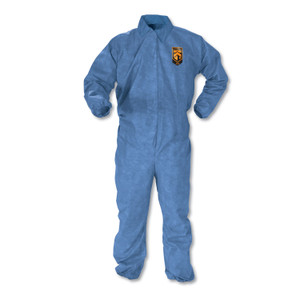 KleenGuard A60 Elastic-Cuff, Ankle and Back Coveralls, 2X-Large, Blue, 24/Carton Product Image 