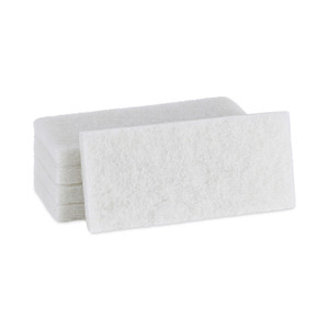 Boardwalk Light Duty Scouring Pad, 4.63 x 10, White, 20/Carton Product Image 