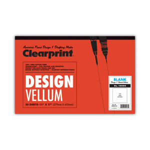 Clearprint Design Vellum Paper, 16 lb Bristol Weight, 11 x 17, Translucent White, 50/Pad Product Image 