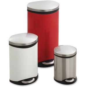 Step-On Medical Receptacle, 3 gal, Steel, White (SAF9901WH) Product Image 
