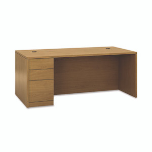HON 10500 Series "L" Workstation Left Pedestal Desk with Full-Height Pedestal, 72" x 36" x 29.5", Harvest Product Image 
