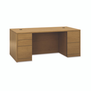 HON 10500 Series Double Pedestal Desk with Full Pedestals, 72" x 36" x 29.5", Harvest Product Image 