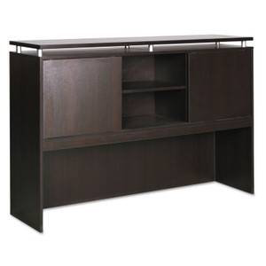 Alera Sedina Series Hutch with Sliding Doors, 72w x 15d x 42.5h, Espresso Product Image 
