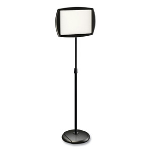 MasterVision Magnetic Dry Erase Floor Stand Signs, White 15" x 11" Rectangle Surface, Black/Silver Frame, 15" x 10" x 40" to 68" Product Image 