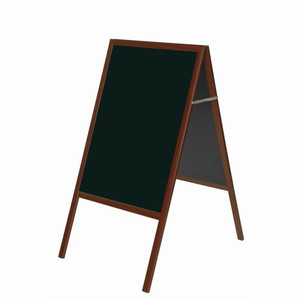 MasterVision Wet-Erase Display Board - 32" Board Height x 21" Board Width - Black Melamine Surface - Cherry Wood Frame Product Image 