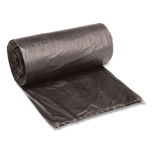 Boardwalk Low-Density Waste Can Liners, 10 gal, 0.35 mil, 24" x 23", Black, Perforated Roll, 50 Bags/Roll, 10 Rolls/Carton Product Image 