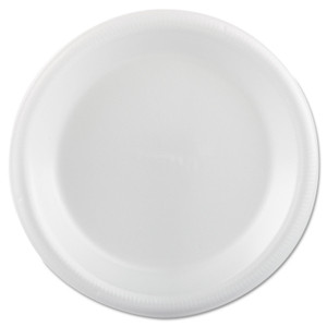 Plastifar Foam Dinnerware, Plate, 9", White, 25/Pack, 20 Packs/Carton Product Image 