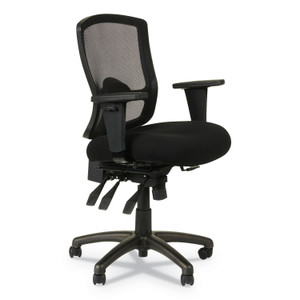 Alera Etros Series Mesh Mid-Back Petite Multifunction Chair, Supports Up to 275 lb, 17.16" to 20.86" Seat Height, Black Product Image 