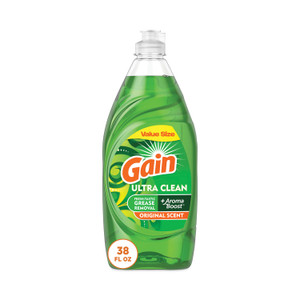 Gain Dishwashing Liquid, Gain Original, 38 oz Bottle, 8/Carton Product Image 
