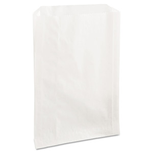 Bagcraft Grease-Resistant Single-Serve Bags, 6.5" x 1" x 8", White, 2,000/Carton Product Image 