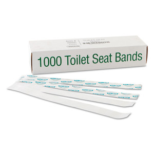 Bagcraft Sani/Shield Printed Toilet Seat Band, 16 x 1.5, Deep Blue/White, 1,000/Carton Product Image 