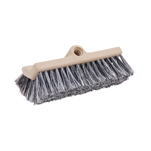Boardwalk Dual-Surface Vehicle Brush, Black Polypropylene Bristles, 10" Brush, Brown Plastic Handle Product Image 