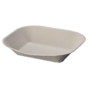 Chinet Savaday Molded Fiber Food Tray, 7 x 9, Beige, Paper, 250/Bag, 500/Carton Product Image 