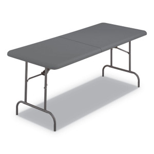 Iceberg IndestrucTable Classic Bi-Folding Table, Rectangular, 30" x 72" x 29", Charcoal (ICE65467) View Product Image