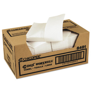 Chicopee Durawipe Shop Towels, 13 x 15, Z Fold, White, 100/Carton Product Image 