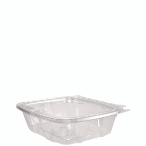Dart ClearPac SafeSeal rPET Tamper-Resistant Container, ProPlanet Seal, Flat Lid, 24 oz, Clear, 100/Bag, 2 Bags/Carton Product Image 