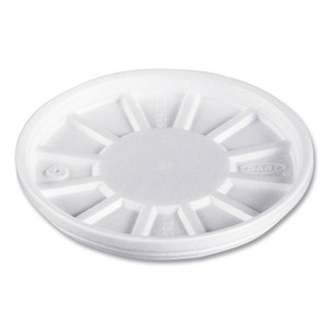 Dart Vented Foam Lids, Fits 6 oz to 32 oz Hot Cups, White, 50/Pack, 10 Packs/Carton Product Image 