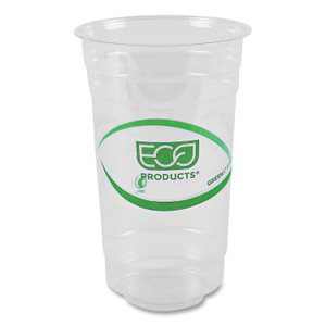 Eco-Products GreenStripe Renewable and Compostable PLA Cold Cups, 24 oz, Plastic, Clear, 50/Pack, 20 Packs/Carton Product Image 
