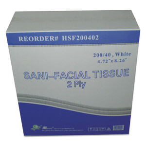 GEN Sani Facial Tissue, 2-Ply, White, 40 Sheets/Box Product Image 