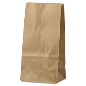 Ross & Wallace Paper Products Grocery Paper Bags, #2 Size, 4.13" x 2.63" x 7.88", Natural, 500/Bundle Product Image 