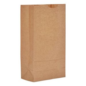 Ross & Wallace Paper Products Grocery Paper Bags, #10 Size, 7" x 4.38" x 13.75", Natural, 500/Bundle Product Image 