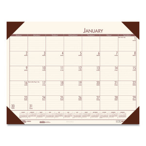 House of Doolittle EcoTones Recycled Monthly Desk Pad Calendar, 22 x 17, Moonlight Cream Sheets, Brown Corners, 12-Month (Jan to Dec): 2024 View Product Image