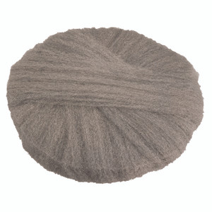GMT Radial Steel Wool Pads, Grade 0 (Fine): Cleaning and Polishing, 17" Diameter, Gray, 12/Carton Product Image 