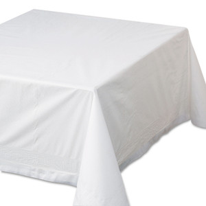Hoffmaster Tissue/Poly Tablecovers, 72" x 72", White, 25/Carton Product Image 