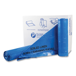 Inteplast Group Draw-Tuff Institutional Draw-Tape Can Liners, Drawstring, 30 gal, 1 mil, 30.5" x 40", Blue, 25 Bags/Roll, 8 Rolls/Carton Product Image 