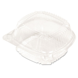 Pactiv Evergreen ClearView SmartLock Hinged Lid Container, Hoagie Container, 11 oz, 5.25 x 5.25 x 2.5, Clear, Plastic, 375/Carton Product Image 