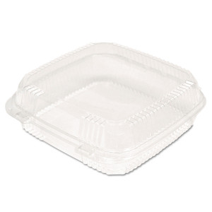 Pactiv Evergreen ClearView SmartLock Hinged Lid Container, 9.22 x 8.88 x 2.91, Clear, Plastic, 200/Carton Product Image 