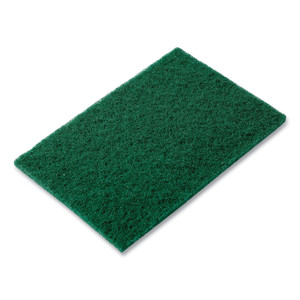 AmerCareRoyal Medium-Duty Scouring Pad, 6 x 9, Green, 10 Pads/Pack, 6 Packs/Carton Product Image 