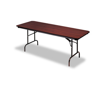 Iceberg OfficeWorks Commercial Wood-Laminate Folding Table, Rectangular, 96" x 30" x 29", Mahogany (ICE55234) View Product Image