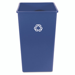 Rubbermaid Commercial Square Recycling Container, 50 gal, Plastic, Blue Product Image 