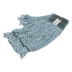 Rubbermaid Commercial Web Foot String Mop Heads, Microfiber, Green, Medium, 5-in. Green Headband, 6/CT Product Image 