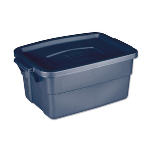 Rubbermaid Roughneck Storage Box, 3 gal, 10.63" x 15.69" x 7", Dark Indigo Metallic Product Image 