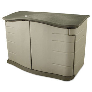 Horizontal Outdoor Storage Shed, 55 X 28 X 36, 20 Cu Ft, Olive Green/sandstone (RUB3748) Product Image 