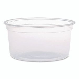 Dart MicroGourmet Food Containers, 12 oz, 4.68" Diameter x 2.25"h, Clear, Plastic, 500/Carton Product Image 