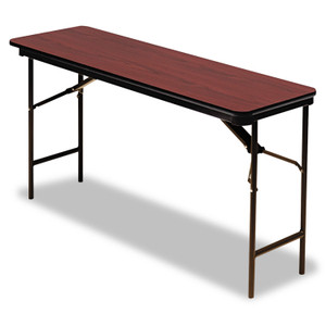 Iceberg OfficeWorks Commercial Wood-Laminate Folding Table, Rectangular, 72" x 18" x 29", Mahogany View Product Image