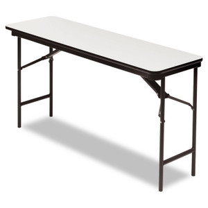Iceberg OfficeWorks Commercial Wood-Laminate Folding Table, Rectangular, 60" x 18" x 29", Gray Top, Charcoal Base (ICE55277) View Product Image