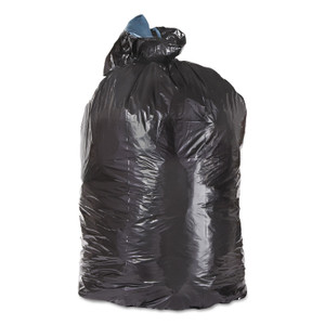 Trinity Plastics Low-Density Can Liners, 33 gal, 1.6 mil, 23" x 39", Black, Flat Pack, 100/Carton Product Image 
