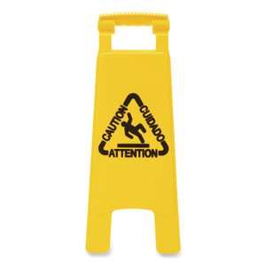 Boardwalk Site Safety Wet Floor Caution Sign, 2-Sided, 10 x 2 x 26, Yellow Product Image 