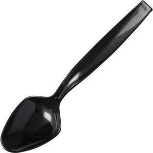 CaterLine Plastic Serving Spoon - Serving Spoon - 1 x Serving Spoon - Breakroom - Disposable - Black - 144 / Carton - (WNAA7SPBL) Product Image 
