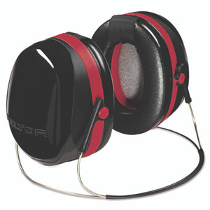 3M E-A-R Peltor OPTIME 105 Behind-The-Head Earmuffs, 29 dB NRR, Red/Black Product Image 