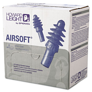 Howard Leight by Honeywell DPAS-30W AirSoft Multiple-Use Earplugs, 27NRR, White Nylon Cord, BE, 100 Pairs Product Image 