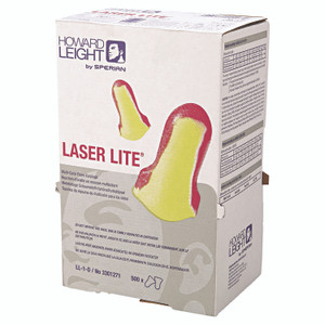 Howard Leight by Honeywell LL-1 D Laser Lite Single-Use Earplugs, Cordless, 32NRR, MA/YW, LS500, 500 Pairs Product Image 