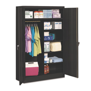 Tennsco Jumbo Combination Steel Storage Cabinet, 48w x 24d x 78h, Black Product Image 
