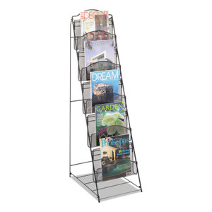 Onyx Magazine Floor Rack, 12.5w X 18.5d X 46h, Black (SAF6461BL) Product Image 