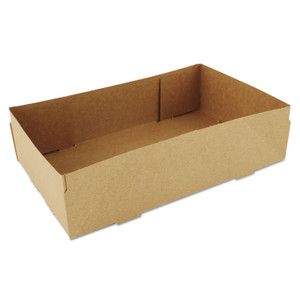 SCT 4-Corner Pop-Up Food and Drink Tray, 8.63 x 5.5 x 2.25, Brown, Paper, 500/Carton Product Image 